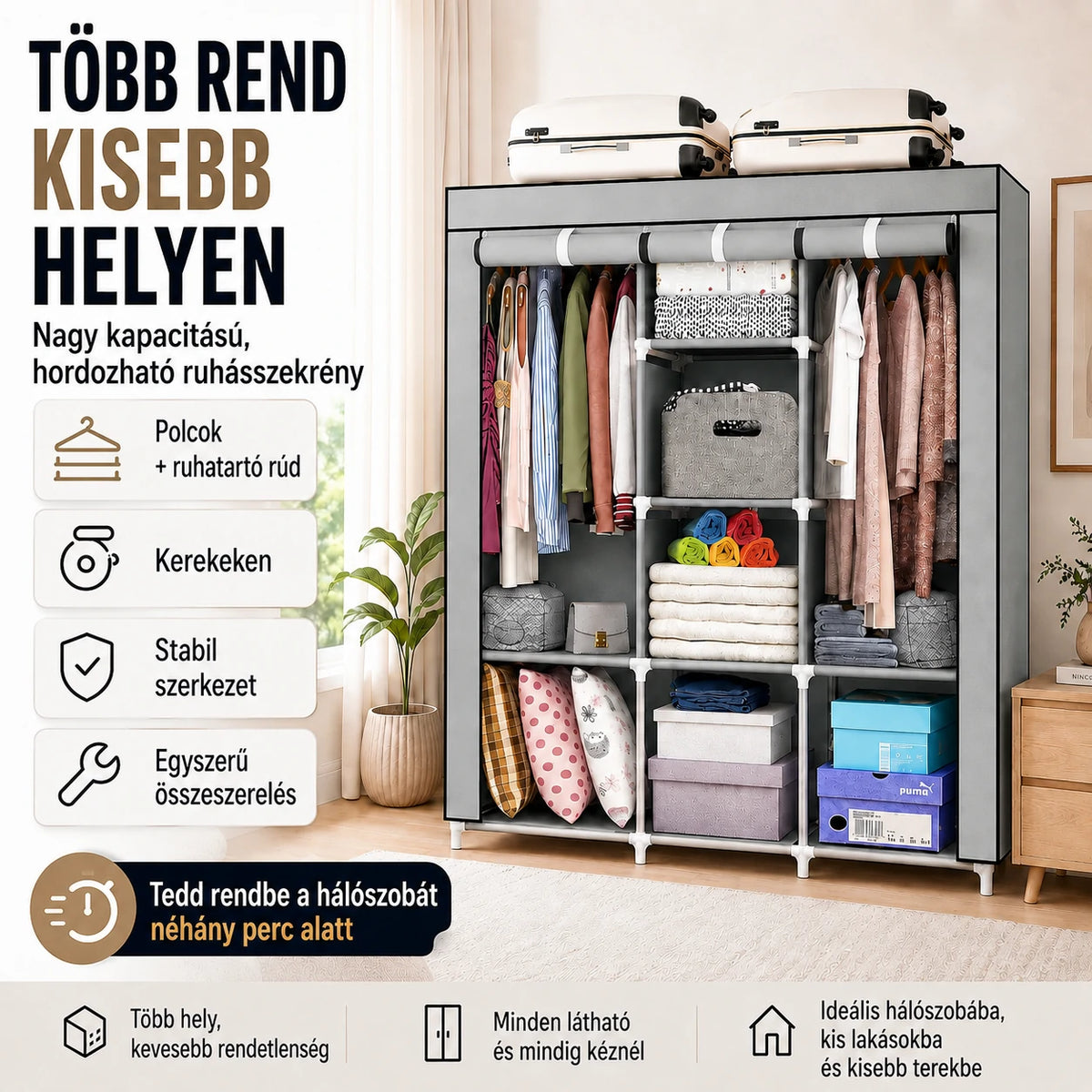 SmartCloset - Teljes értékű gardrób, percek alatt összerakható