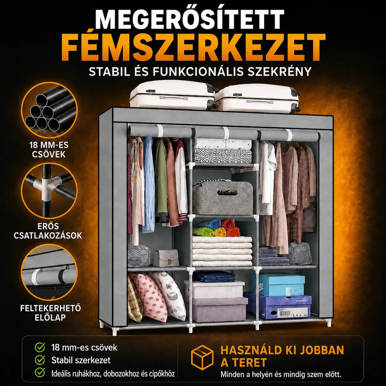 SmartCloset - Teljes értékű gardrób, percek alatt összerakható
