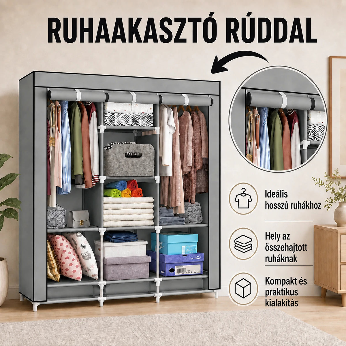 SmartCloset - Teljes értékű gardrób, percek alatt összerakható