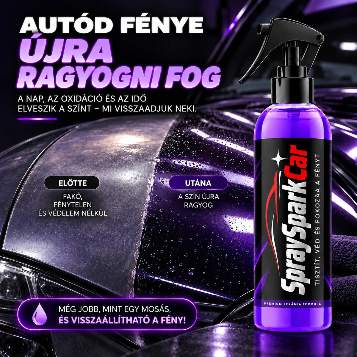 Varázsold újjá autód ragyogását percek alatt! - SpraySparkCar